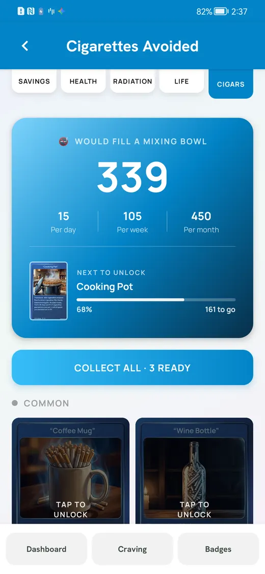 SmokOver Collections screen